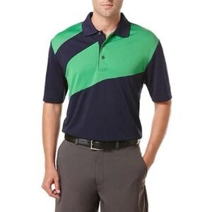 Ben Hogan Men's 2XL Blue Green Golf Performance Polo Colorblock Golf Polo